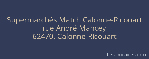 Supermarchés Match Calonne-Ricouart