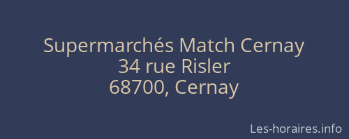 Supermarchés Match Cernay