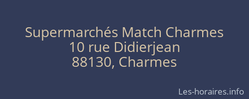 Supermarchés Match Charmes