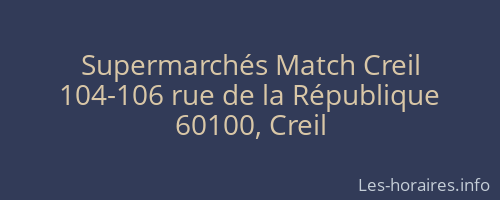 Supermarchés Match Creil