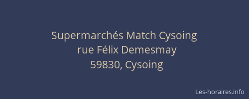 Supermarchés Match Cysoing