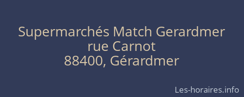 Supermarchés Match Gerardmer