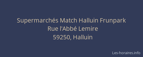 Supermarchés Match Halluin Frunpark