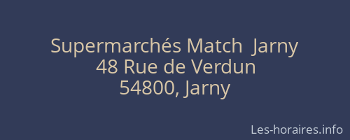 Supermarchés Match  Jarny