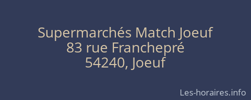 Supermarchés Match Joeuf