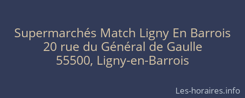 Supermarchés Match Ligny En Barrois