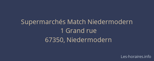 Supermarchés Match Niedermodern