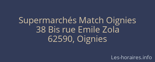 Supermarchés Match Oignies