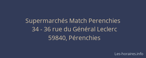 Supermarchés Match Perenchies