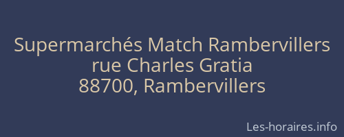Supermarchés Match Rambervillers