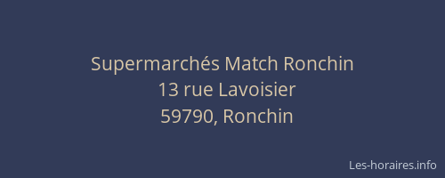 Supermarchés Match Ronchin