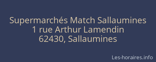 Supermarchés Match Sallaumines