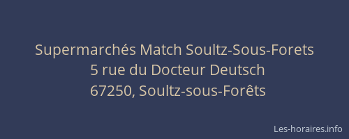Supermarchés Match Soultz-Sous-Forets