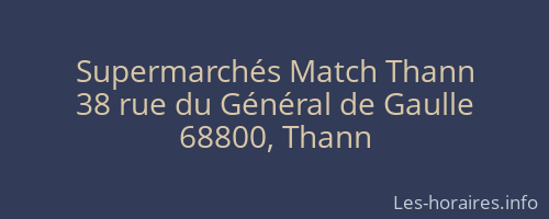 Supermarchés Match Thann