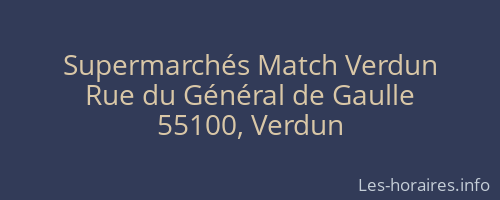 Supermarchés Match Verdun
