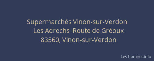 Supermarchés Vinon-sur-Verdon