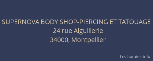 SUPERNOVA BODY SHOP-PIERCING ET TATOUAGE
