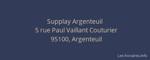 Supplay Argenteuil