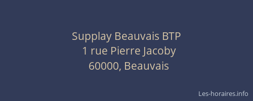 Supplay Beauvais BTP