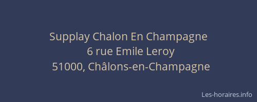 Supplay Chalon En Champagne