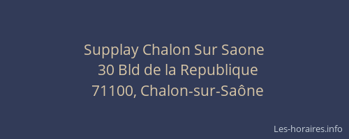 Supplay Chalon Sur Saone