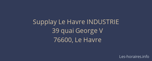 Supplay Le Havre INDUSTRIE