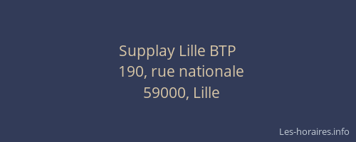 Supplay Lille BTP