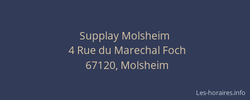 Supplay Molsheim