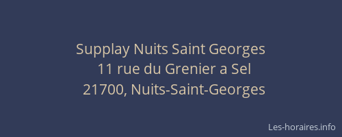 Supplay Nuits Saint Georges