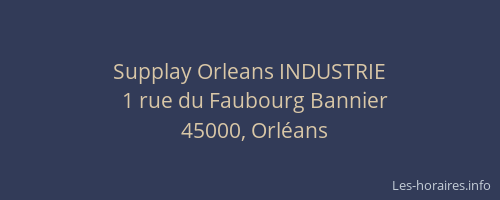 Supplay Orleans INDUSTRIE