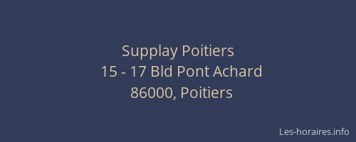 Supplay Poitiers