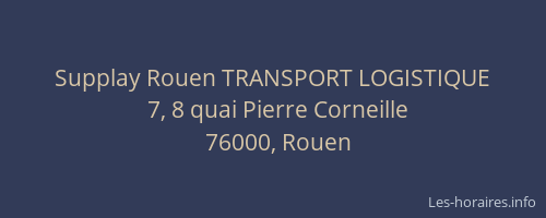 Supplay Rouen TRANSPORT LOGISTIQUE