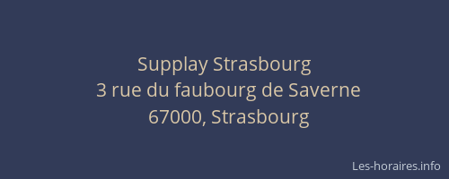 Supplay Strasbourg
