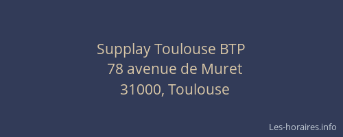 Supplay Toulouse BTP