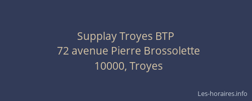 Supplay Troyes BTP