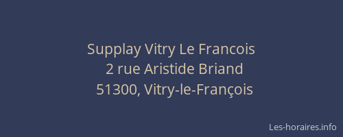Supplay Vitry Le Francois