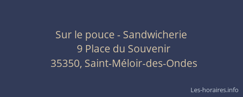 Sur le pouce - Sandwicherie