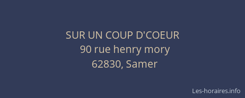 SUR UN COUP D'COEUR