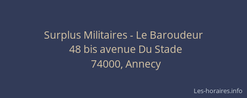 Surplus Militaires - Le Baroudeur