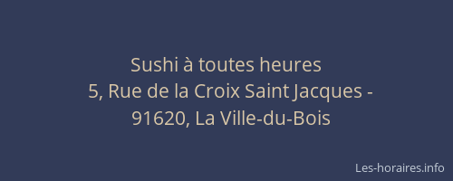 Sushi à toutes heures