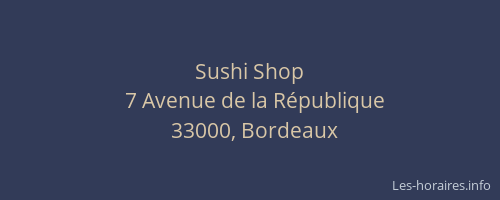 Sushi Shop