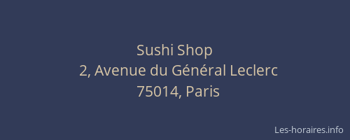 Sushi Shop