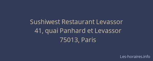 Sushiwest Restaurant Levassor