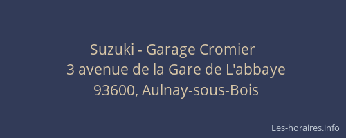 Suzuki - Garage Cromier