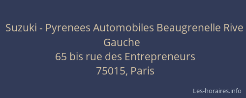 Suzuki - Pyrenees Automobiles Beaugrenelle Rive Gauche