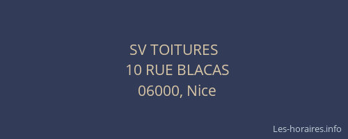 SV TOITURES