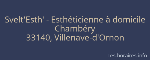 Svelt'Esth' - Esthéticienne à domicile