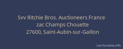 Svv Ritchie Bros. Auctioneers France