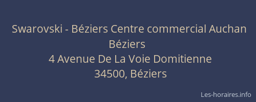 Swarovski - Béziers Centre commercial Auchan Béziers