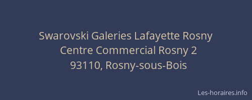 Swarovski Galeries Lafayette Rosny